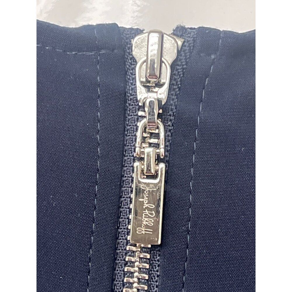 Joseph Ribkoff Women Navy Knit Sleeveless Overlay Rhinestone Trim Dress Size 6 - Picture 8 of 12